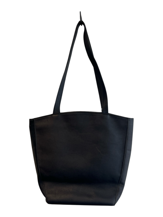 Jil Sander Black Leather Zip Close Two Handles Tote Bag Black