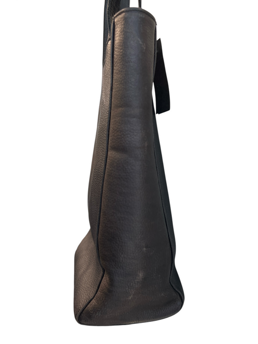 Jil Sander Black Leather Zip Close Two Handles Tote Bag Black
