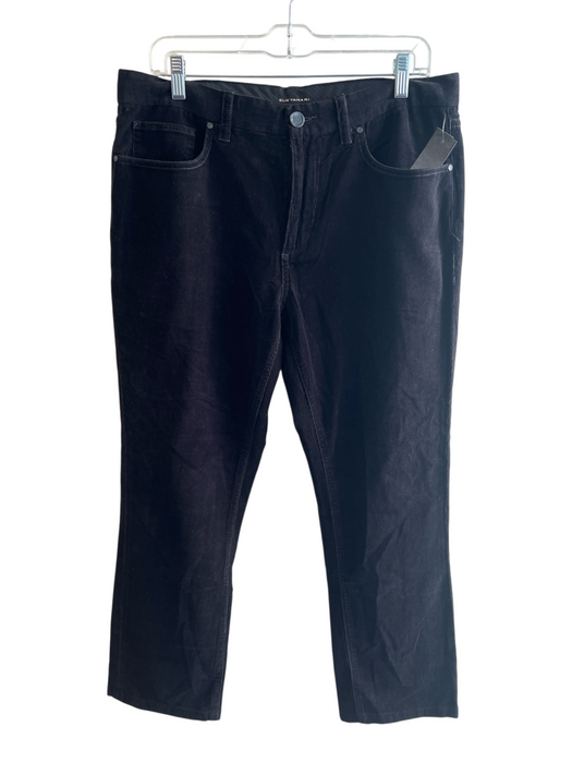 Elie Tahari Size 32 Black Cotton Corduroy High Rise Zip Fly Straight Leg Pants Black / 32