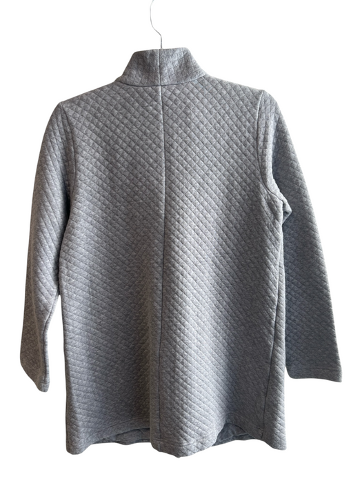 Eileen Fisher Size S Gray Cotton Blend Single Button Quilted Front Pocket Jacket Gray / S