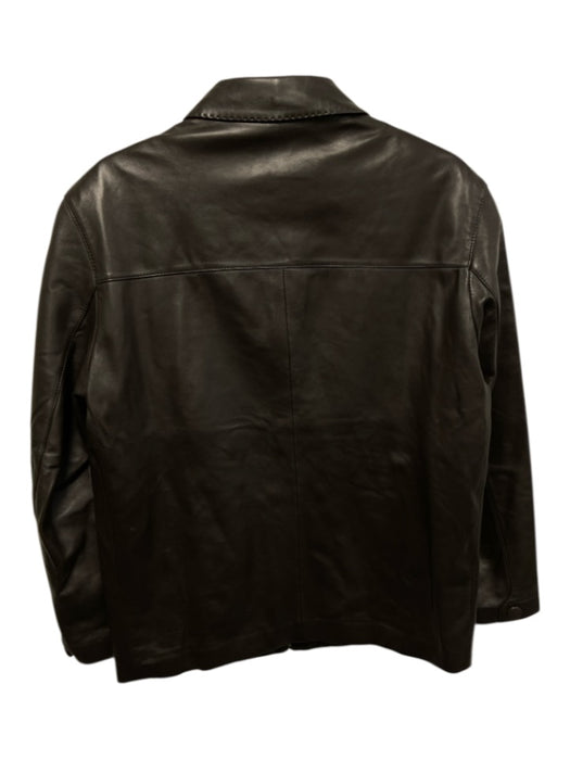 Rodrigo Italy Size Est L Brown Leather Solid Zip UP Moto Men's Jacket Brown / Est L
