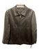 Rodrigo Italy Size Est L Brown Leather Solid Zip UP Moto Men's Jacket Brown / Est L