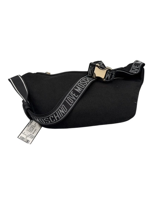 Moschino Black Canvas logo Crossbody Men's Accessories Black