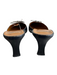 Le Saunda Shoe Size 37 Blue & Grey Leather Pointed Toe Bow Detail Mule Heels Blue & Grey / 37