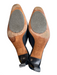 Le Saunda Shoe Size 37 Blue & Grey Leather Pointed Toe Bow Detail Mule Heels Blue & Grey / 37