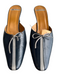 Le Saunda Shoe Size 37 Blue & Grey Leather Pointed Toe Bow Detail Mule Heels Blue & Grey / 37