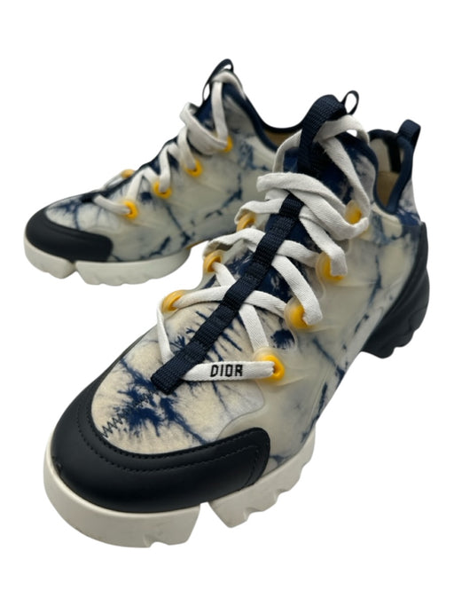 Dior Shoe Size 38 AS IS Blue & White Synthetic Tye Dye Laces Men's Shoes Blue & White / 38