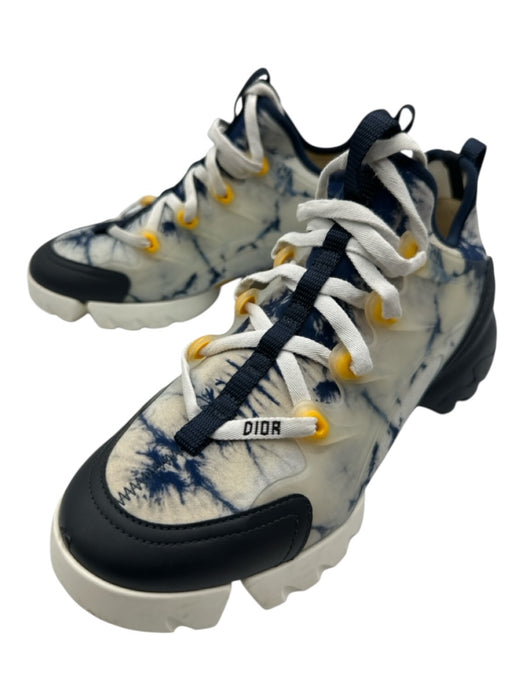 Dior Shoe Size 38 AS IS Blue & White Synthetic Tye Dye Laces Men's Shoes Blue & White / 38