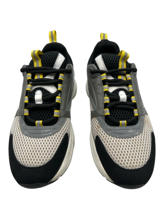 Dior Shoe Size 45 AS IS Gray, Black & White Synthetic Solid Lace-Up Men's Shoes Gray, Black & White / 45
