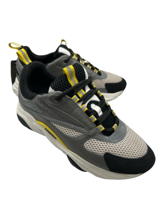 Dior Shoe Size 45 AS IS Gray, Black & White Synthetic Solid Lace-Up Men's Shoes Gray, Black & White / 45
