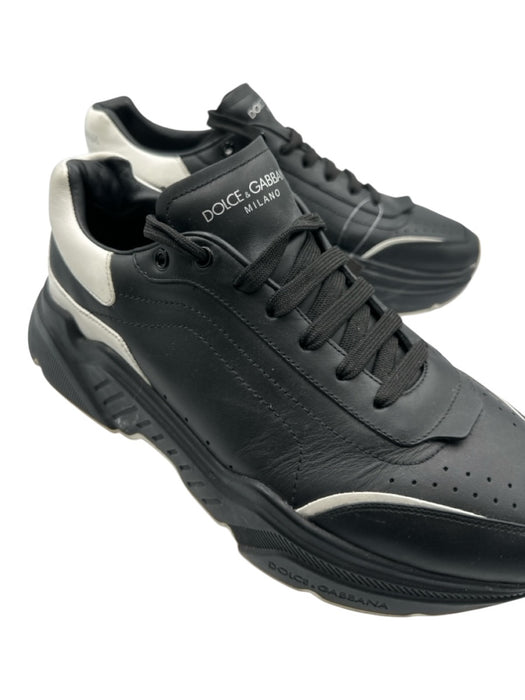 Dolce & Gabbana Shoe Size 10 AS IS Black & White Leather Solid Low Top Shoes Black & White / 10