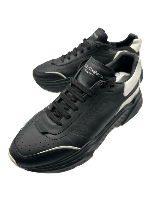 Dolce & Gabbana Shoe Size 10 AS IS Black & White Leather Solid Low Top Shoes Black & White / 10