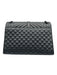 Yves Saint Laurent Black Sheepskin Magnetic Flap Quilted Chevron Bag Black / L