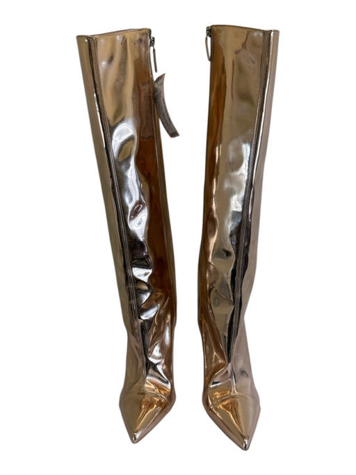 Alexandre Vauthier Shoe Size 38.5 Rose Gold Leather metalic Stilletto Boots Rose Gold / 38.5