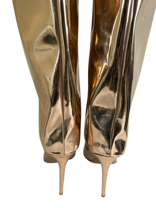 Alexandre Vauthier Shoe Size 38.5 Rose Gold Leather metalic Stilletto Boots Rose Gold / 38.5