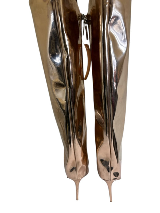Alexandre Vauthier Shoe Size 38.5 Rose Gold Leather metalic Stilletto Boots Rose Gold / 38.5