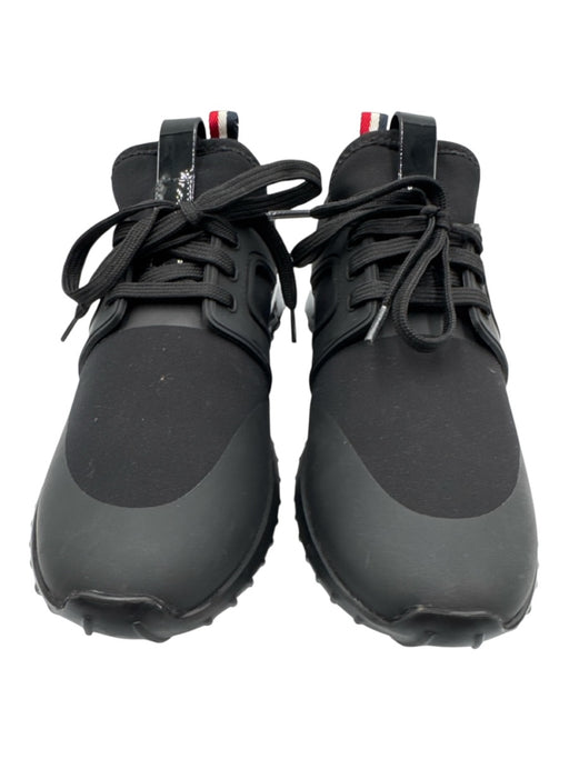 Moncler Shoe Size 39 Black Neoprene Nylon Lace Up Leather Slip On Sneakers Black / 39