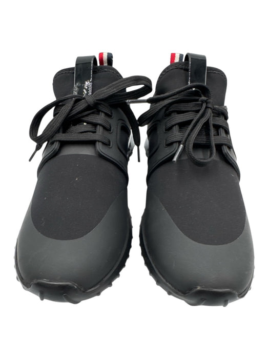 Moncler Shoe Size 39 Black Neoprene Nylon Lace Up Leather Slip On Sneakers Black / 39