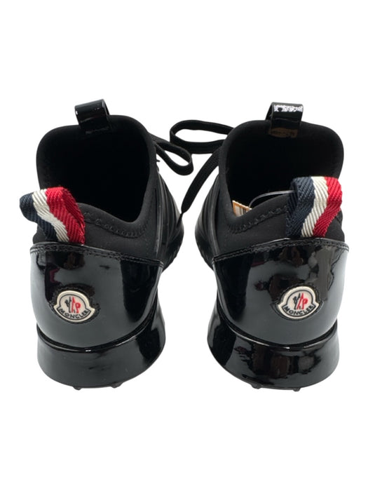 Moncler Shoe Size 39 Black Neoprene Nylon Lace Up Leather Slip On Sneakers Black / 39