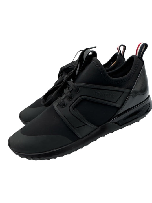 Moncler Shoe Size 39 Black Neoprene Nylon Lace Up Leather Slip On Sneakers Black / 39