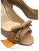 Prada Shoe Size 38 Pink Beige Leather Bow Peep Toe Mid Heel Pumps Pink Beige / 38