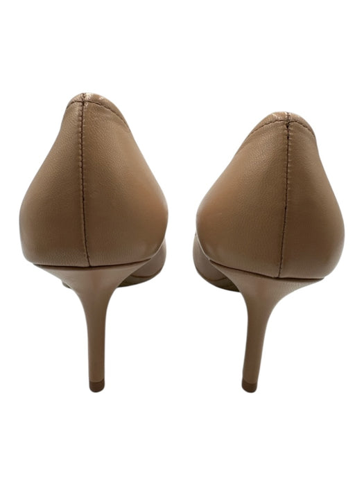 Prada Shoe Size 38 Pink Beige Leather Bow Peep Toe Mid Heel Pumps Pink Beige / 38