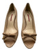 Prada Shoe Size 38 Pink Beige Leather Bow Peep Toe Mid Heel Pumps Pink Beige / 38