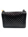 Chanel Dark Brown & Black Patent Leather Flap Quilted Pinch Lock Chain Strap Bag Dark Brown & Black / Large