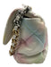 Chanel White & Multi Leather Flap Quilted Dual Tone Chain Interlocking CC Bag White & Multi / Small