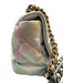 Chanel White & Multi Leather Flap Quilted Dual Tone Chain Interlocking CC Bag White & Multi / Small