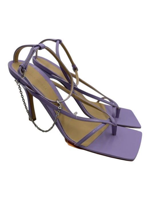 Bottega Veneta Shoe Size 42 Light Purple Leather Square Toe Strappy Sandals Light Purple / 42