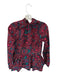 D'iyanu Size S Burgundy Cotton Long Sleeve Floral high neck Flare Top Burgundy / S