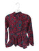 D'iyanu Size S Burgundy Cotton Long Sleeve Floral high neck Flare Top Burgundy / S