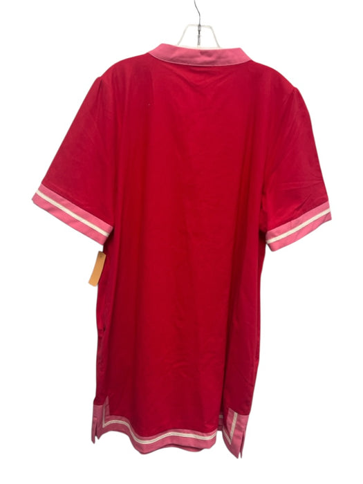 She + Sky Size XL Pink Viscose & Linen Striped Collared Dress Pink / XL