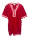 She + Sky Size XL Pink Viscose & Linen Striped Collared Dress Pink / XL