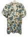 THML Size XL Cream & Multi Cotton Tiered Floral Print Split V neck Pockets Dress Cream & Multi / XL