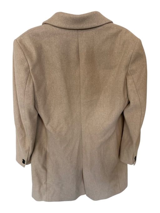 Zara Size XL Tan Polyester Buttons Pockets Shoulder Pads Coat Tan / XL