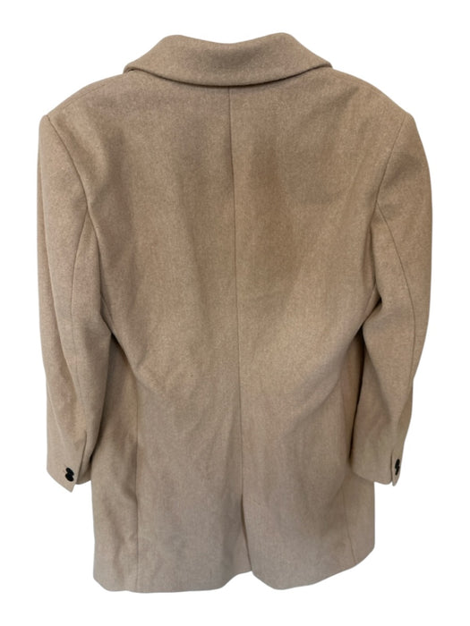 Zara Size XL Tan Polyester Buttons Pockets Shoulder Pads Coat Tan / XL