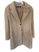 Zara Size XL Tan Polyester Buttons Pockets Shoulder Pads Coat Tan / XL