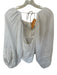 Anthropologie Size XL White Cotton Embroidered Tie Long Balloon Sleeve Flowy Top White / XL