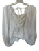 Anthropologie Size XL White Cotton Embroidered Tie Long Balloon Sleeve Flowy Top White / XL
