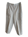 OZAI N KU Size L White & Gray Viscose & Polyester Elastic Waist Stripe Pants White & Gray / L