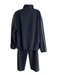 Athleta Size M Black Polyester & Spandex Stripe High Neck Zip Front Athletic Set Black / M