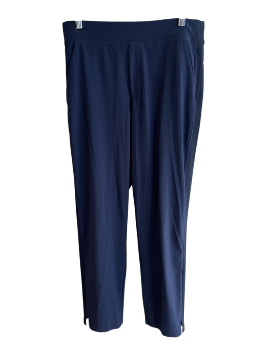Athleta Size 10 Navy Polyester & Spandex Elastic Waist Pocket Wide Leg Pants Navy / 10