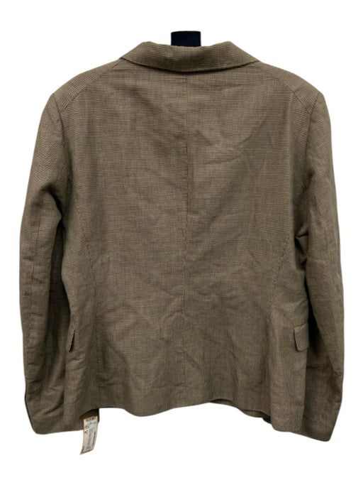 Aspesi Size 46 Gray & Brown Ramie & Cotton Long Sleeve Blazer Houndstooth Jacket Gray & Brown / 46