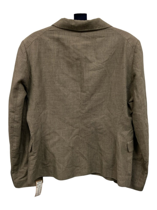 Aspesi Size 46 Gray & Brown Ramie & Cotton Long Sleeve Blazer Houndstooth Jacket Gray & Brown / 46