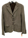 Aspesi Size 46 Gray & Brown Ramie & Cotton Long Sleeve Blazer Houndstooth Jacket Gray & Brown / 46