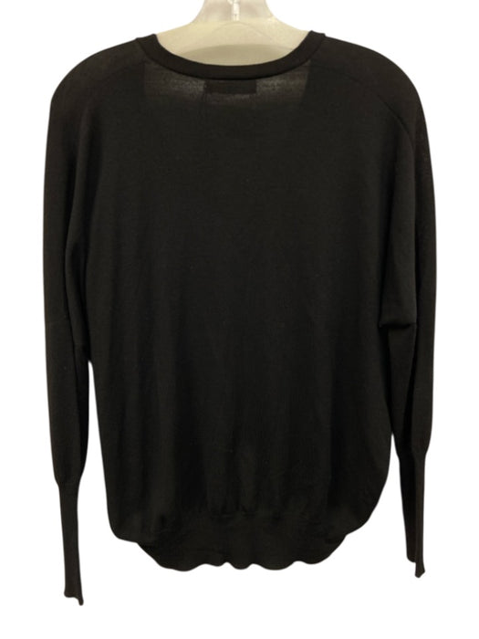 Zanone Size M Black Wood Long Sleeve Cardigan Knit Sweater Black / M