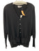 Zanone Size M Black Wood Long Sleeve Cardigan Knit Sweater Black / M