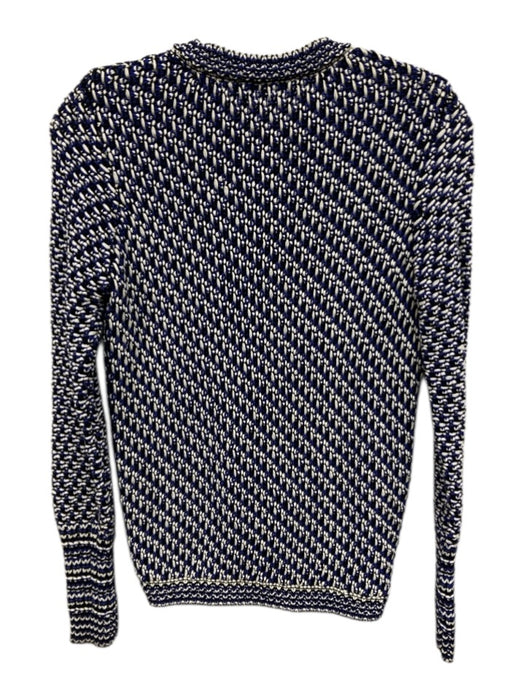 Comptoir des Cotonniers Size L Blue, Black, White Cotton Long Sleeve Sweater Blue, Black, White / L